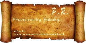 Pruzsinszky Rebeka névjegykártya
